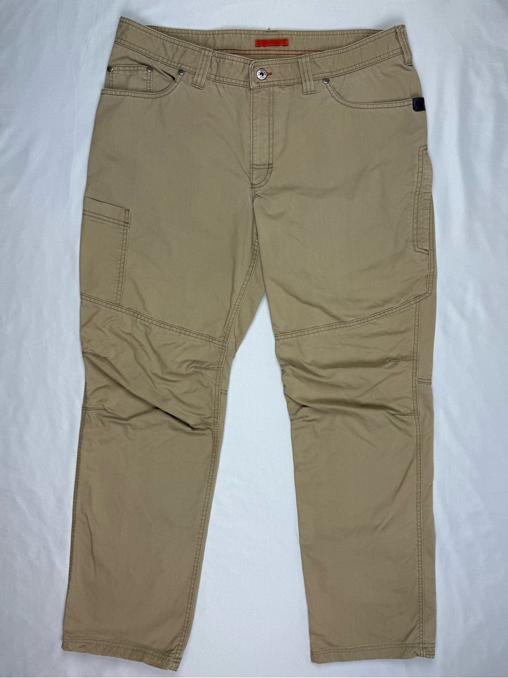 LL Bean Mens Riverton Hiking Pants 38 x 32 Khaki/Tan Canvas Utility B9